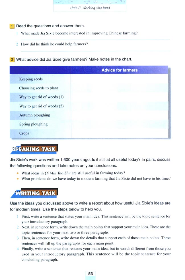 Unit 2 Working the land(第53页)