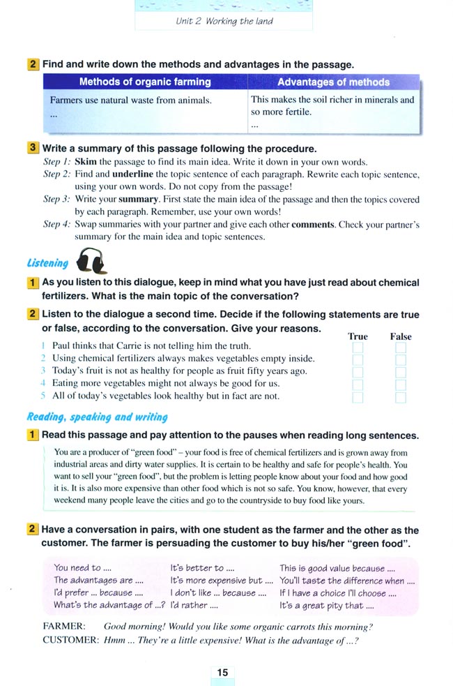 Unit 2 Working the land(第15页)