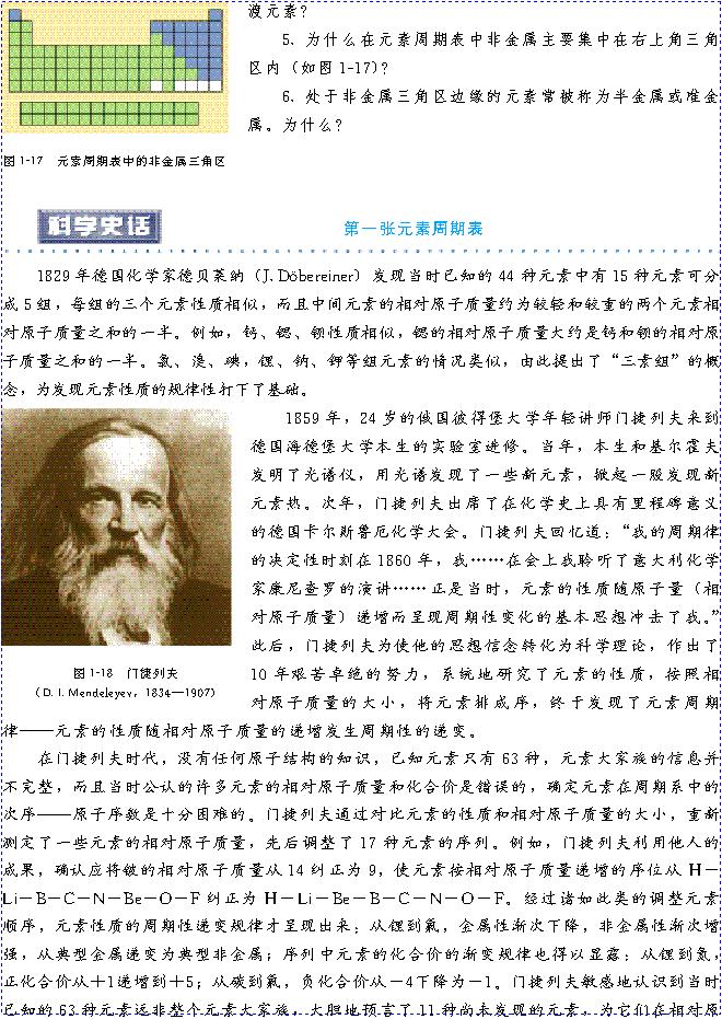 &nbsp;&nbsp;第二节 原子结构与元素的性质(第19页)