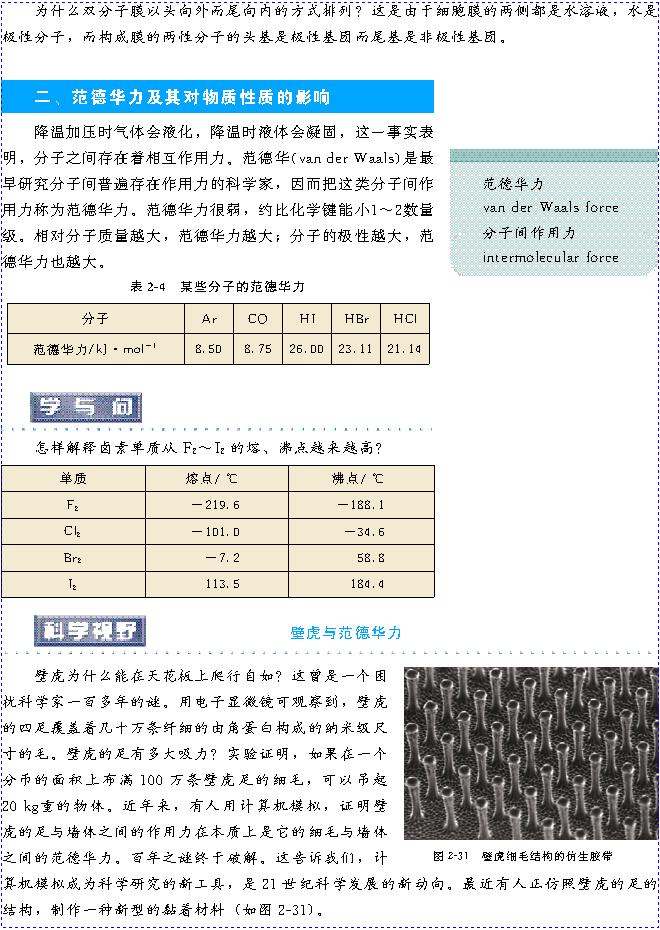 &nbsp;&nbsp;第三节 分子的性质(第50页)