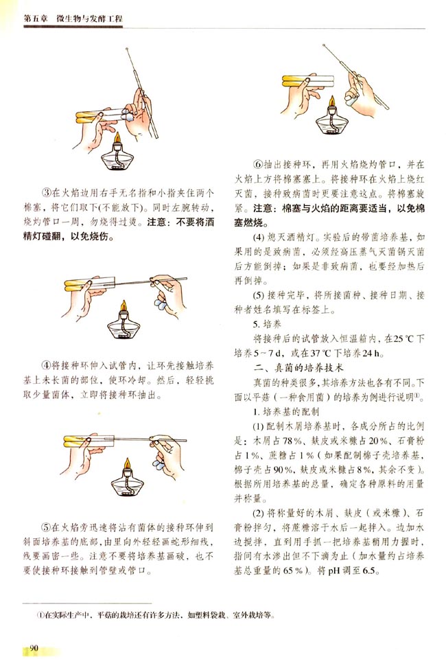 【实验二】 学习微生物培养的基本技术(第90页)