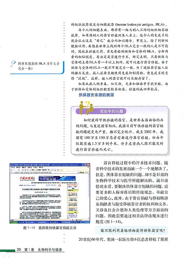 第3节 人体的器官移植(第20页)