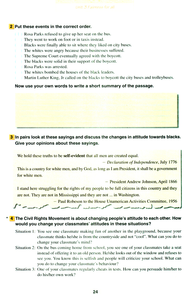 Unit 3 Fairness for all(第24页)