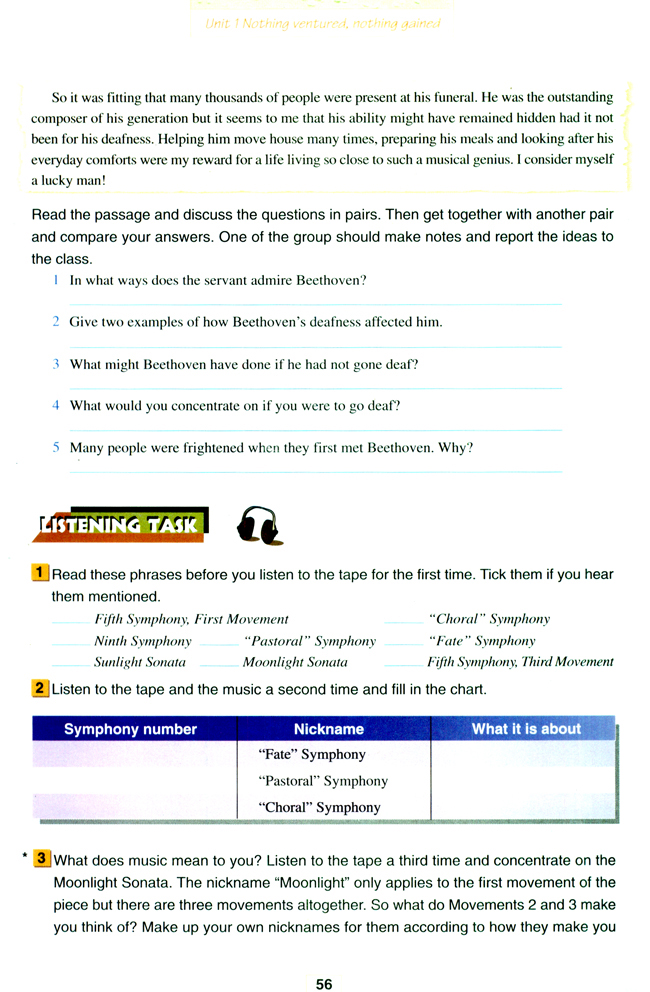 Unit 1 Nothing ventured, nothing gained(第56页)