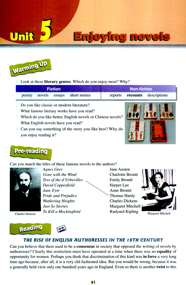 Unit 5 Enjoying novels(第41页)