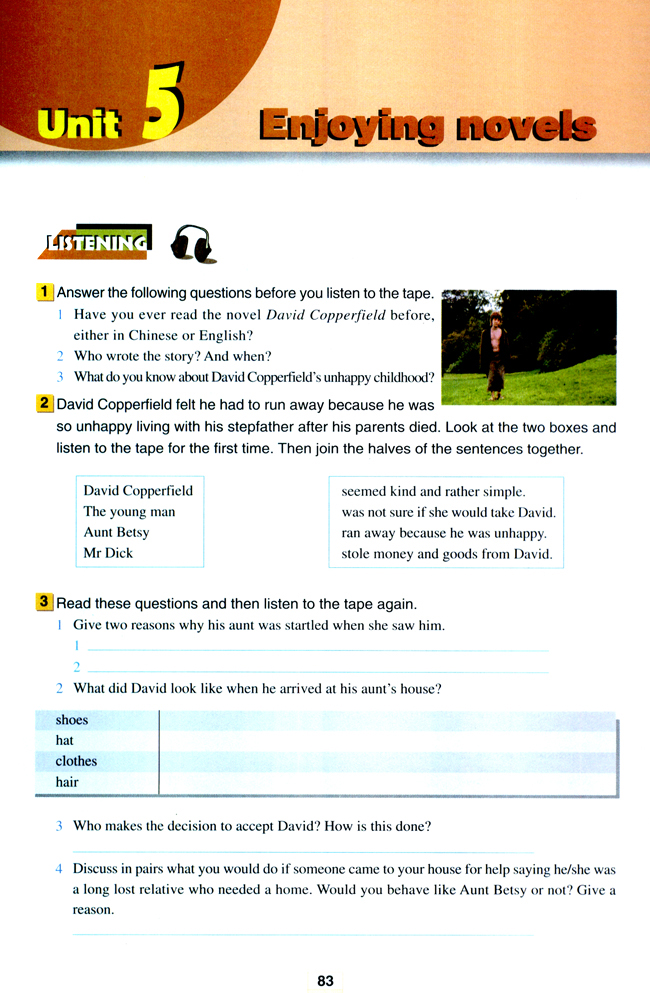 Unit 5 Enjoying novels(第83页)
