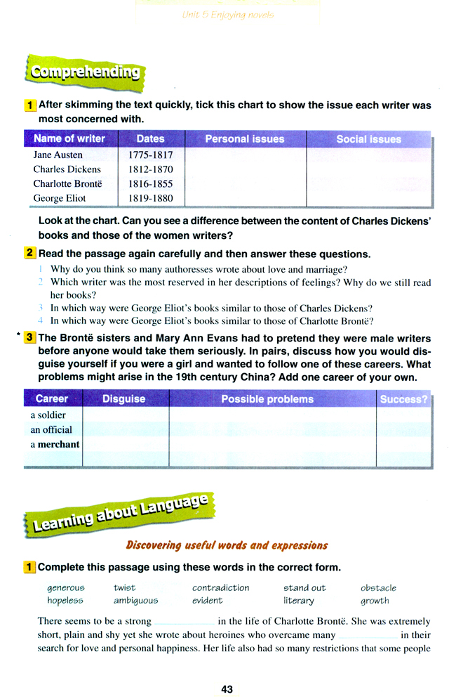 Unit 5 Enjoying novels(第43页)