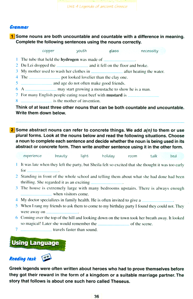 人教版高三英语选修11电子课本Unit 4 Legends of ancient Greece(第36页)