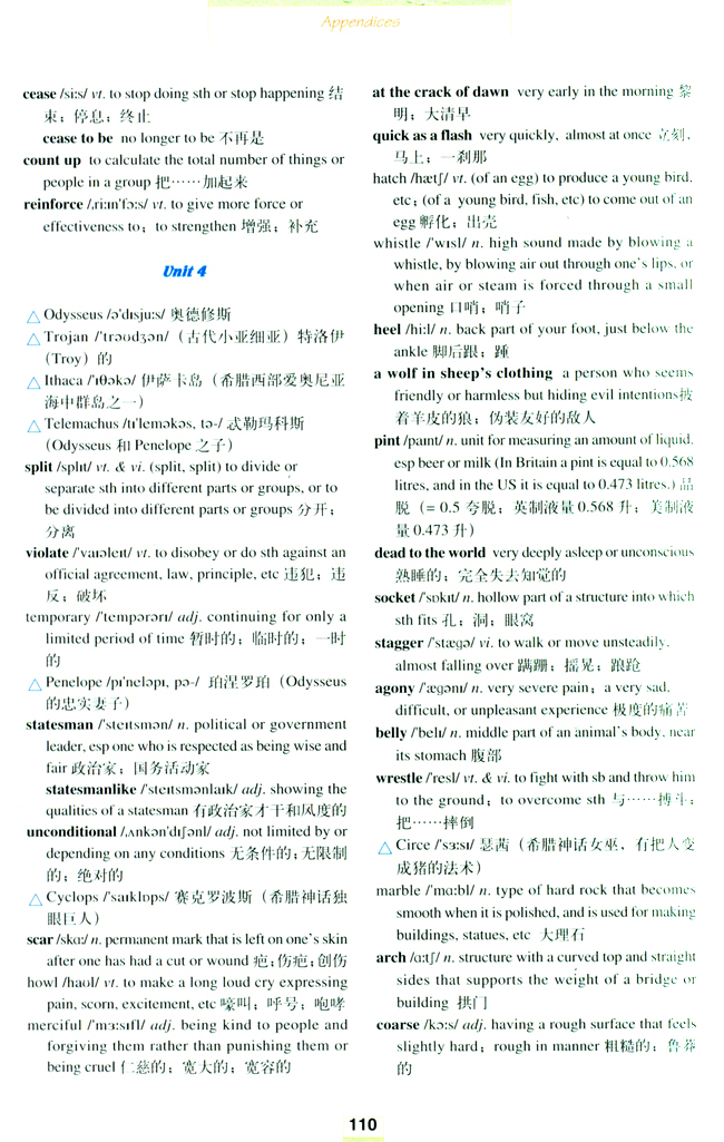 人教版高三英语选修11电子课本Words and expressions in each unit(第110页)