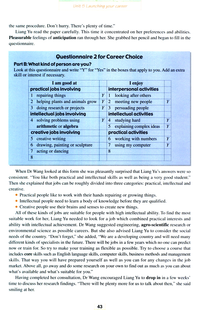 人教版高三英语选修11电子课本Unit 5 Launching your career(第43页)