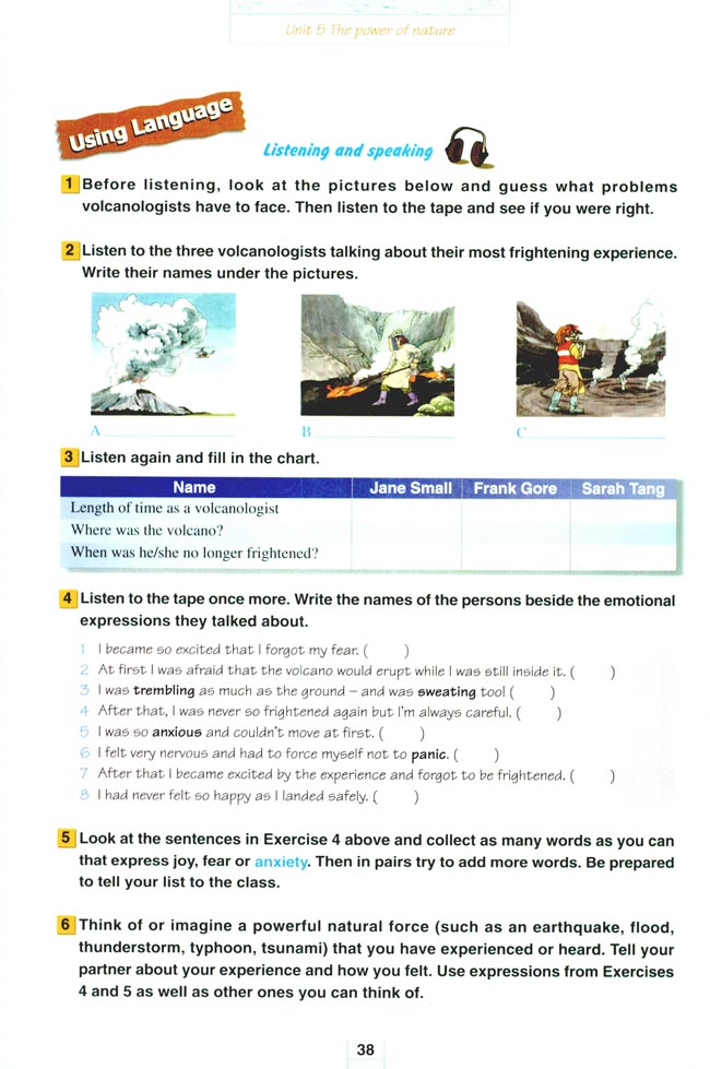 人教版高三英语选修6电子课本Unit 5 The power of nature(第38页)