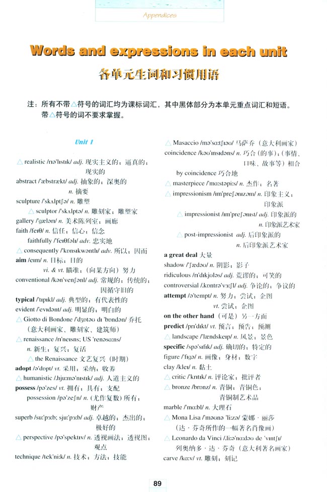 人教版高三英语选修6电子课本Appendices 附录(第89页)