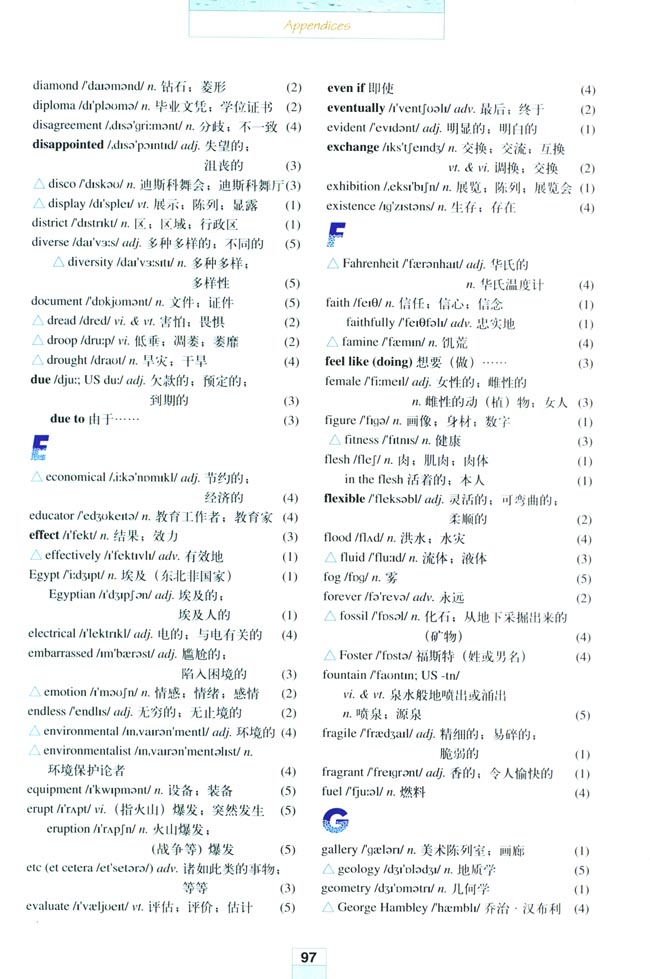 人教版高三英语选修6电子课本Appendices 附录(第97页)