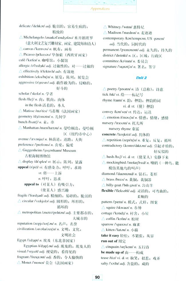 人教版高三英语选修6电子课本Appendices Words and expressions in each unit(第202页)