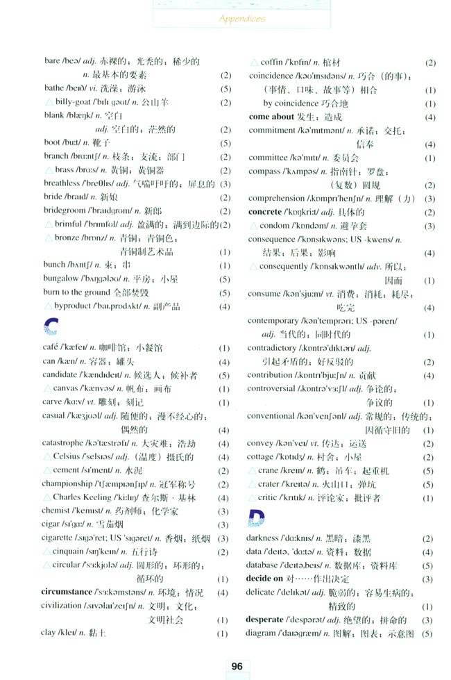 人教版高三英语选修6电子课本Appendices 附录(第96页)