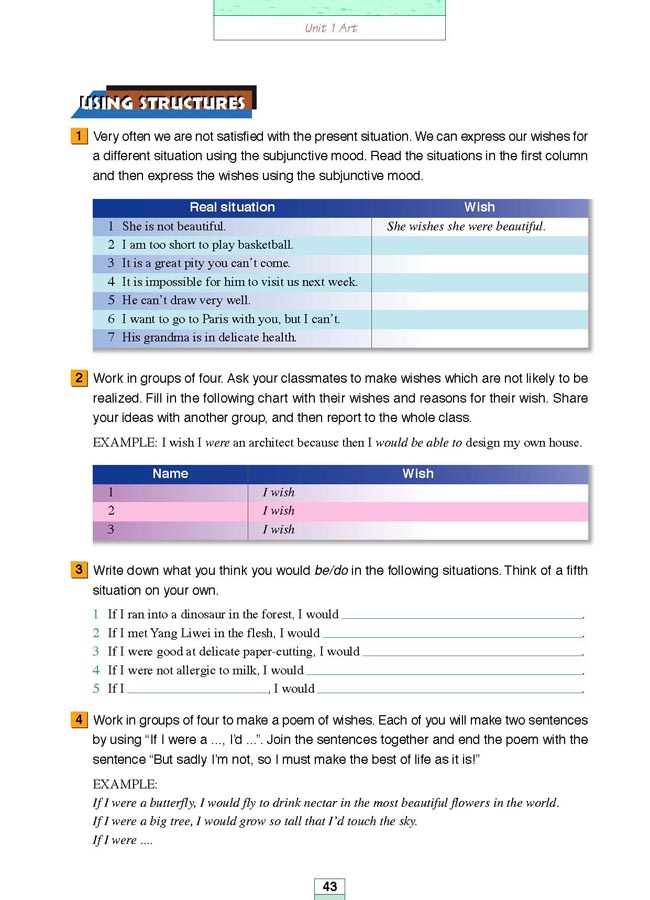 人教版高三英语选修6电子课本Workbook Unit 1 Art(第155页)