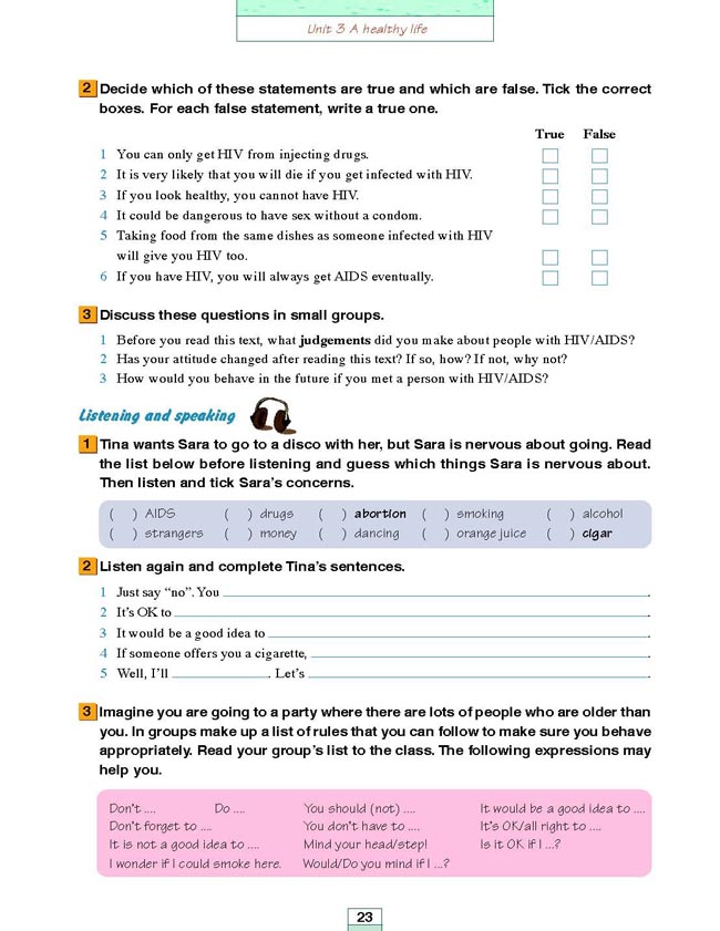 人教版高三英语选修6电子课本Unit 3 A healthy life(第135页)