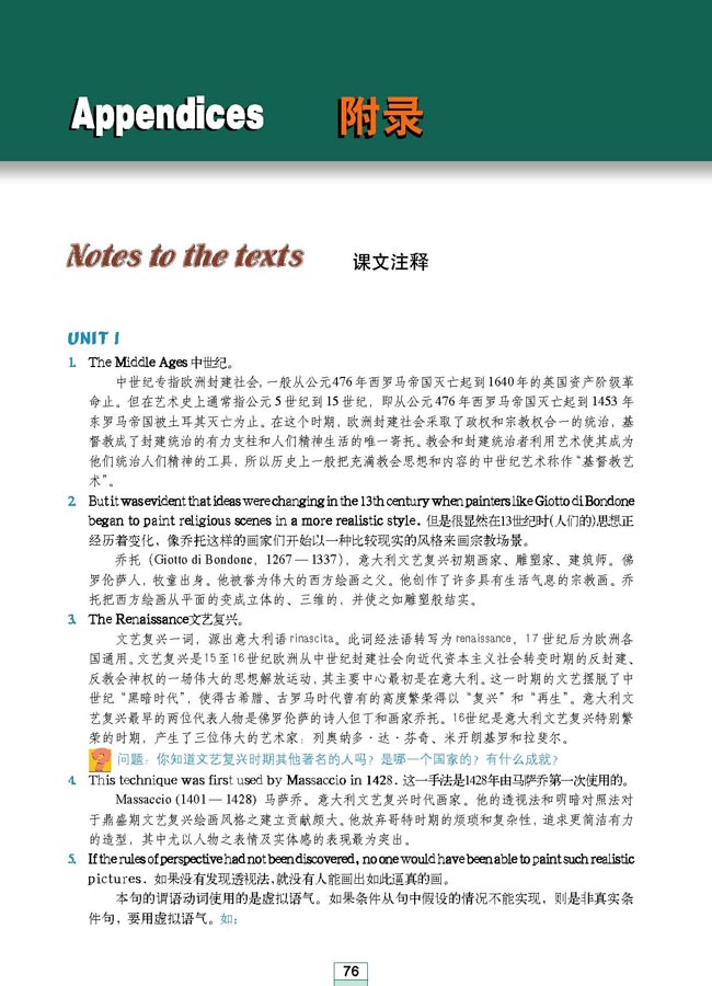 人教版高三英语选修6电子课本Appendices Notes to the texts(第188页)