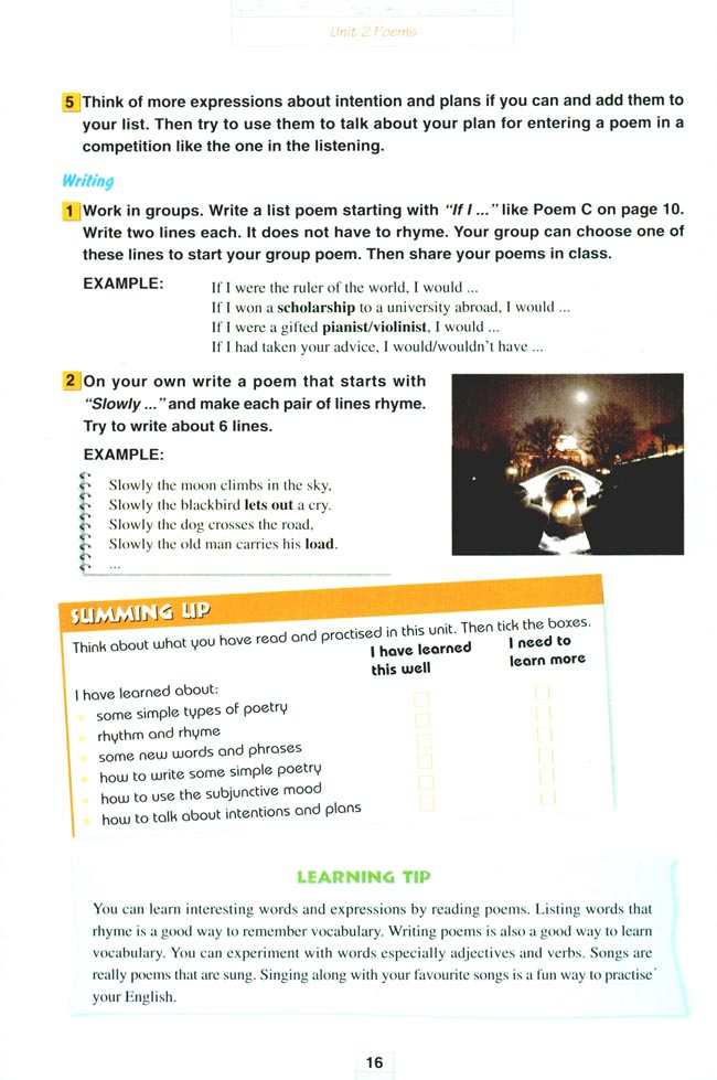 人教版高三英语选修6电子课本Unit 2 Poems(第16页)