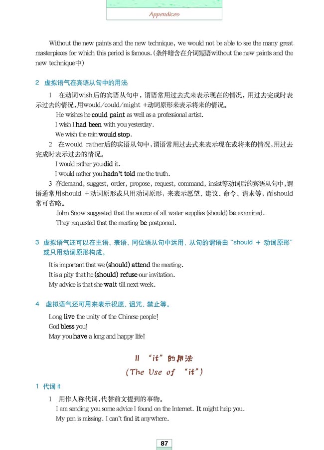 人教版高三英语选修6电子课本Appendices Grammar(第199页)