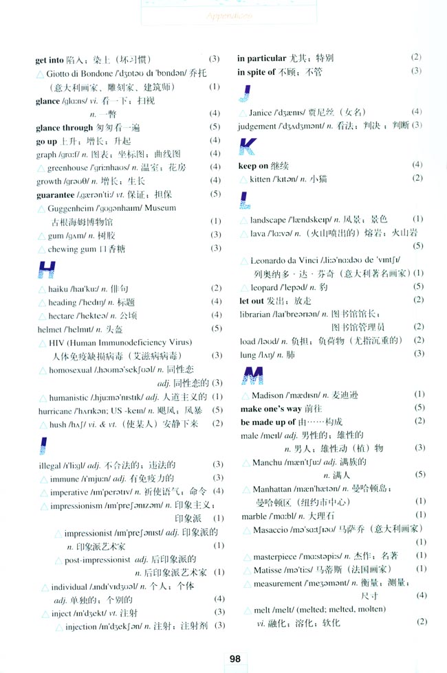 人教版高三英语选修6电子课本Appendices Vocabulary(第210页)