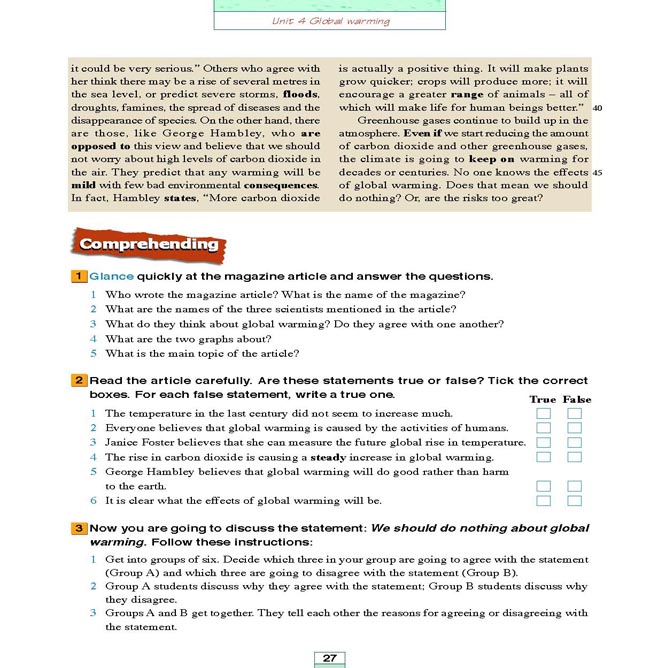 人教版高三英语选修6电子课本Unit 4 Global warming(第139页)