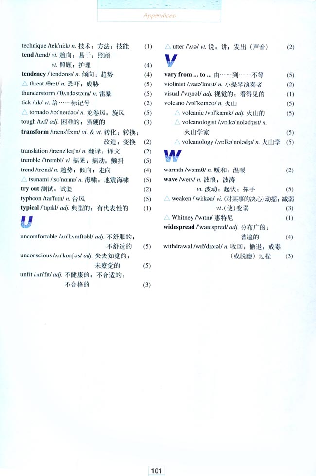 人教版高三英语选修6电子课本Appendices Vocabulary(第213页)