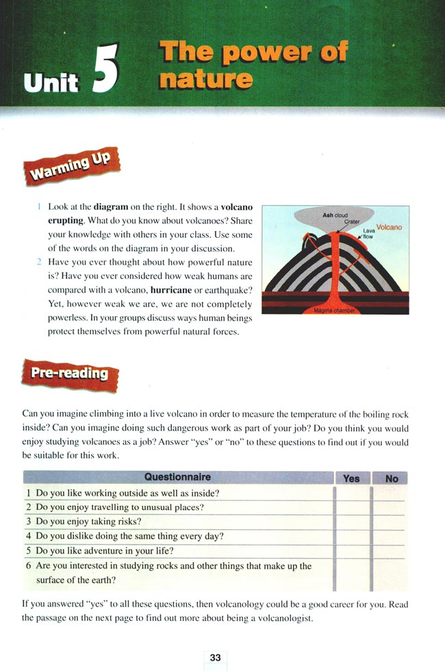 人教版高三英语选修6电子课本Unit 5 The power of nature(第33页)