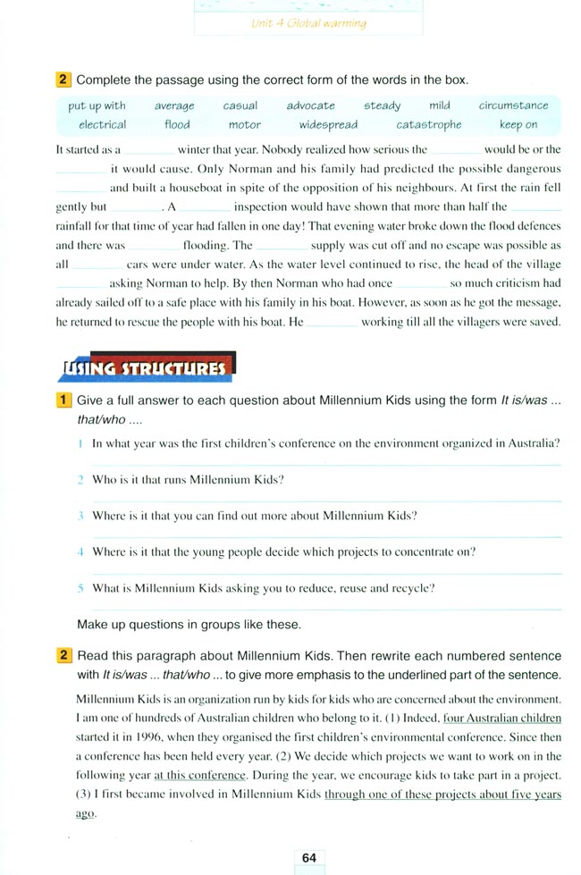 人教版高三英语选修6电子课本Unit 4 Global warming(第64页)