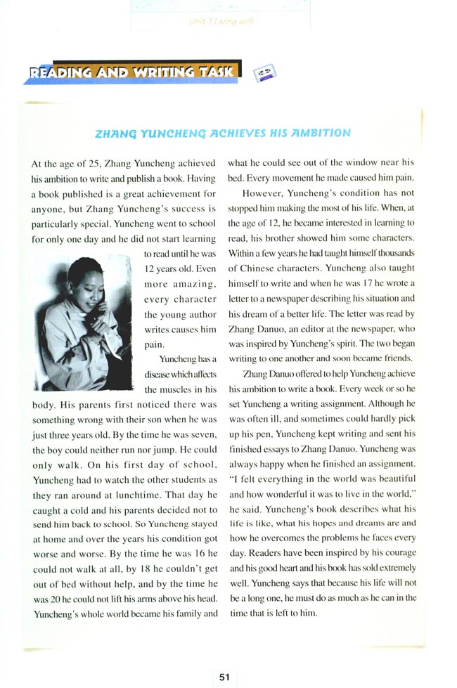 Unit 1 Living well(第51页)