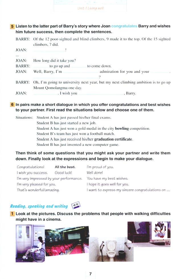 Unit 1 Living well(第7页)