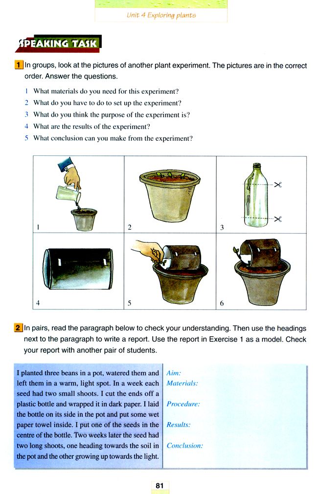 人教版高三英语选修9电子课本Unit 4 Exploring plants(第81页)