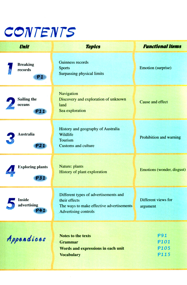 人教版高三英语选修9电子课本目录