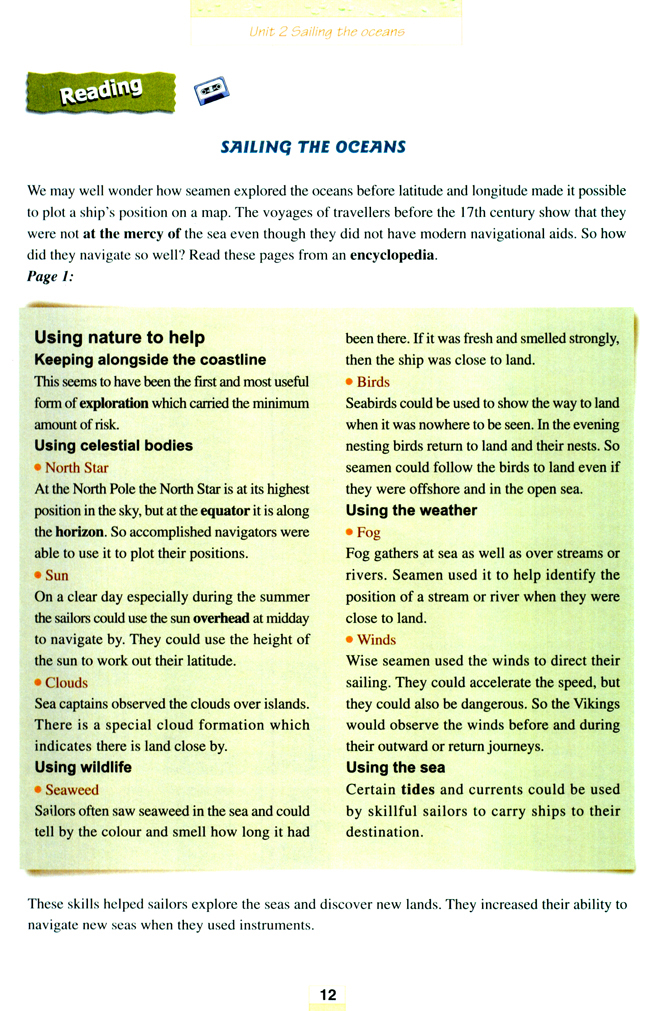 人教版高三英语选修9电子课本Unit 2 Sailing the oceans(第12页)
