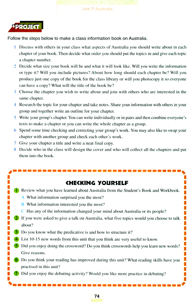 人教版高三英语选修9电子课本Unit 3 Australia(第74页)