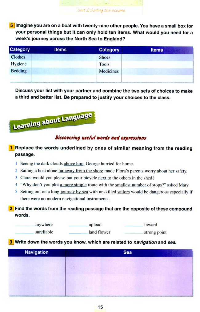 人教版高三英语选修9电子课本Unit 2 Sailing the oceans(第15页)