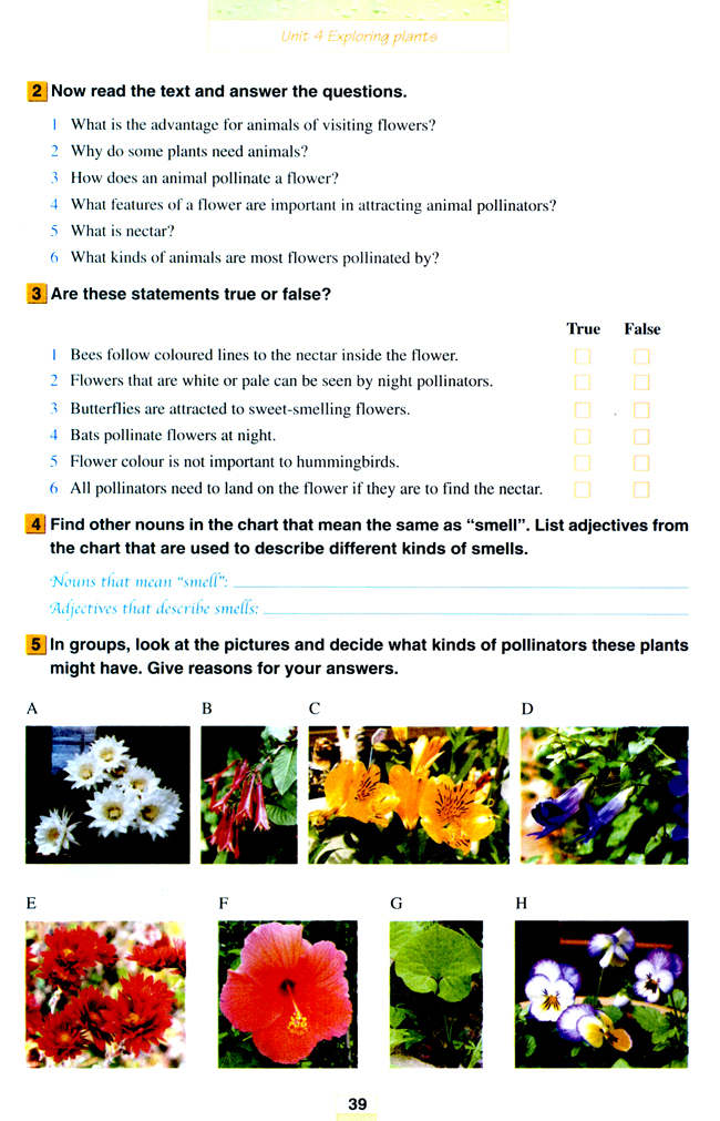 人教版高三英语选修9电子课本Unit 4 Exploring plants(第39页)
