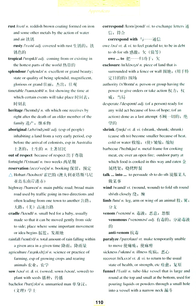 人教版高三英语选修9电子课本Words and expressions in each unit(第110页)