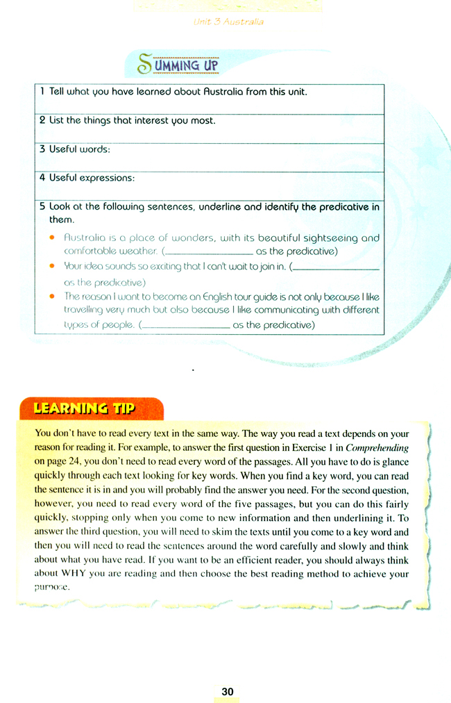 人教版高三英语选修9电子课本Unit 3 Australia(第30页)