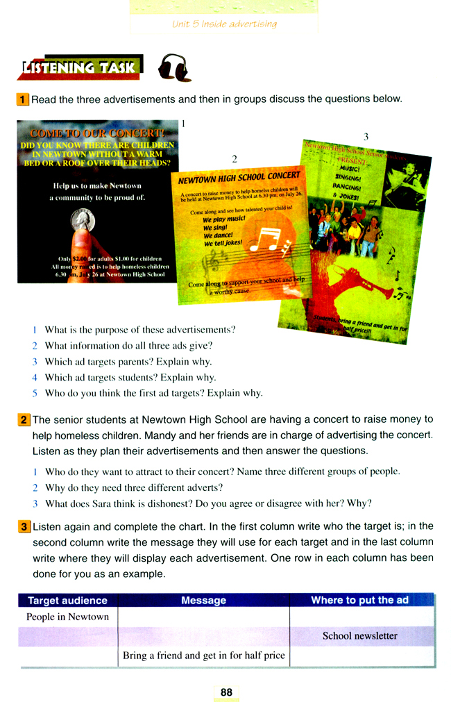 人教版高三英语选修9电子课本Unit 5 Inside advertising(第88页)