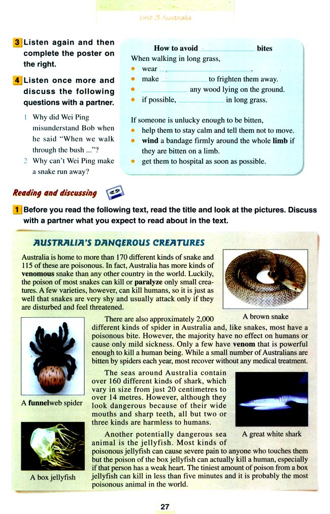 人教版高三英语选修9电子课本Unit 3 Australia(第27页)
