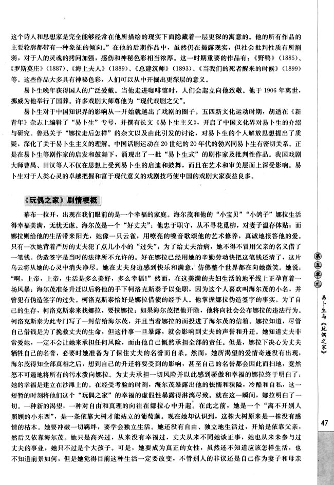 第五单元 易卜生与《玩偶之家》(第47页)