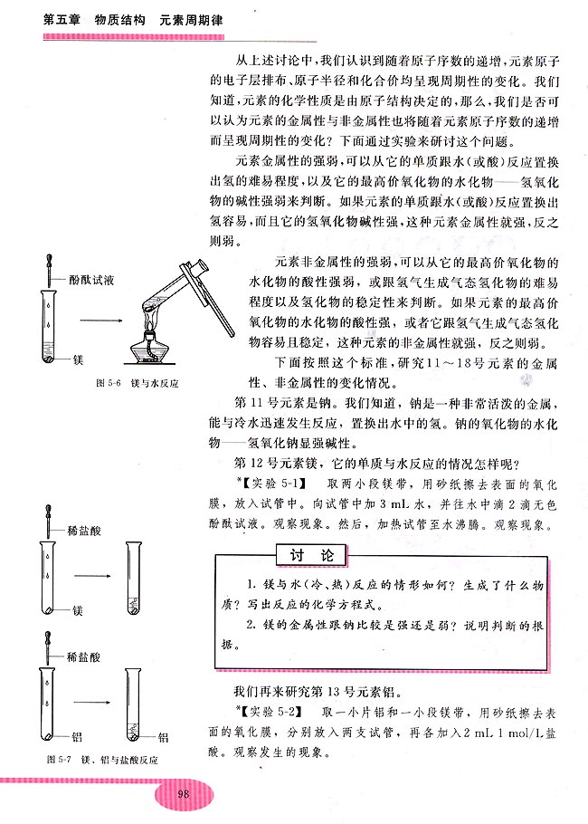 第二节 元素周期律(第98页)