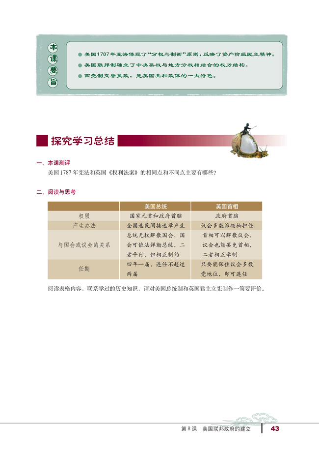 第8课 美国联邦政府的建立(第43页)