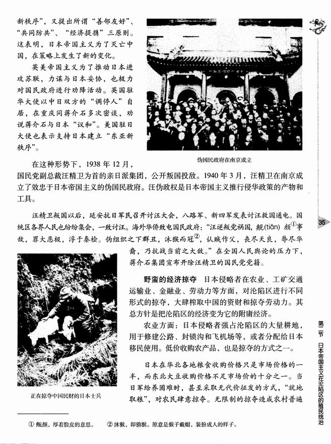 第二节 日本帝国主义在沦陷区的殖民统治(第35页)