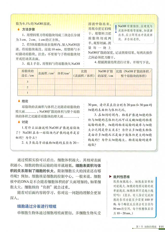 第1节 细胞的增殖(第111页)