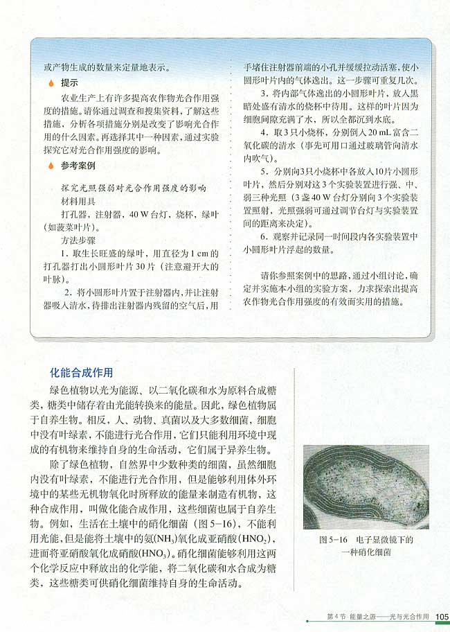 二 光合作用的原理和应用(第105页)