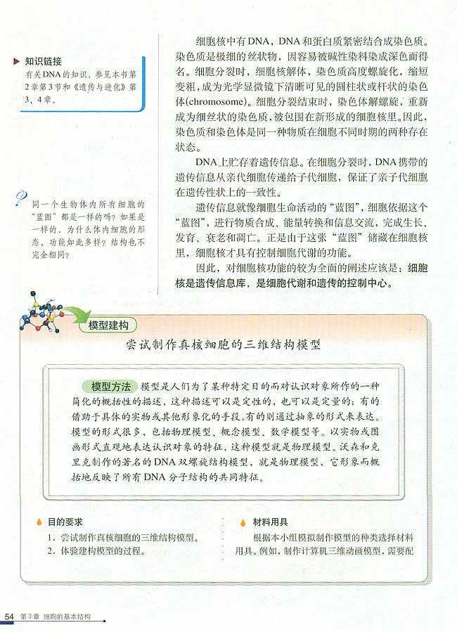 第3节 细胞核――系统的控制中心(第54页)