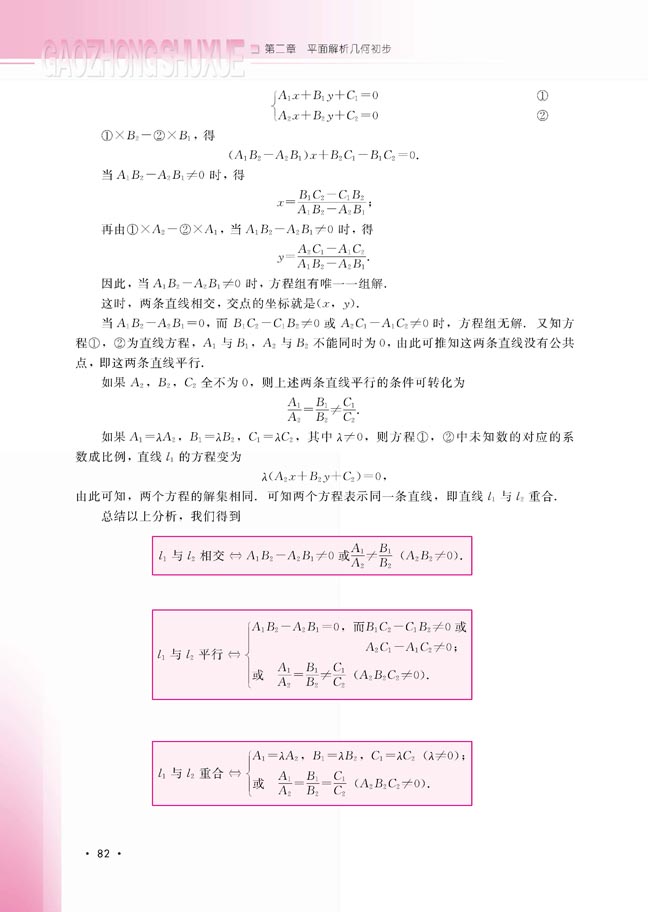 2.2.3 两条直线的位置关系(第83页)