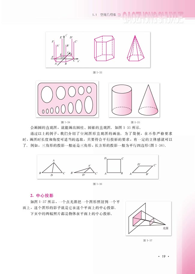 1.1.4 投影与直观图(第19页)